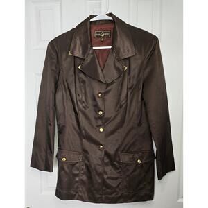 St. John Sport by Marie Gray Brown Button Up Jacket- Women's Size Medium